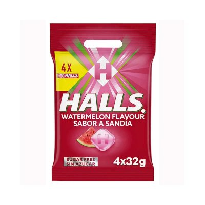 Caramelos Sabor Sandía Halls 4 Paquetes De 32 G. Caramelos Sabor Sandía Halls 4 Paquetes De 32 G.