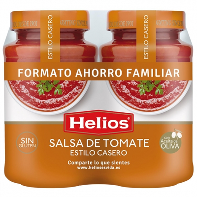 Salsa De Tomate Helios Sin Gluten Y Sin Lactosa Pack De 2 Tarros De 570 G. Salsa De Tomate Helios Sin Gluten Y Sin Lactosa Pack De 2 Tarros De 570 G.