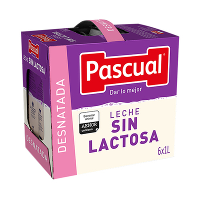 Caja De Leche Pascual Sin Lactosa Desnatada 6x1L Caja De Leche Pascual Sin Lactosa Desnatada 6x1L