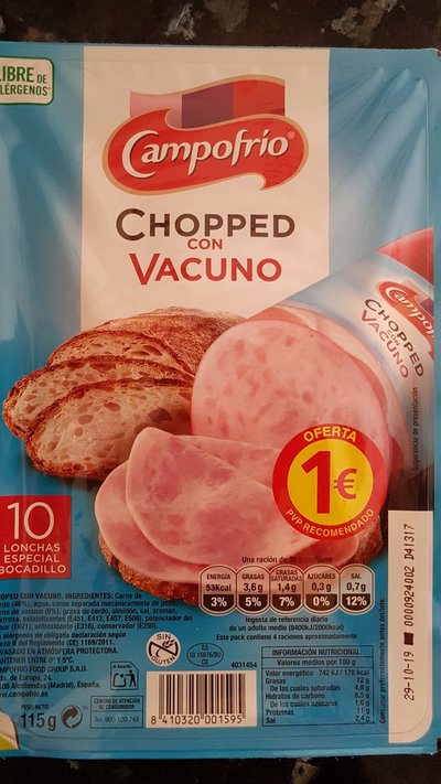 Chopped con vacuno Chopped con vacuno