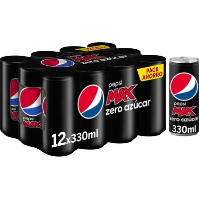 Pepsi Refresco De Cola Sin Azucar Pepsi Max Pack 12 Uds. X 33 Cl. Pepsi Refresco De Cola Sin Azucar Pepsi Max Pack 12 Uds. X 33 Cl.