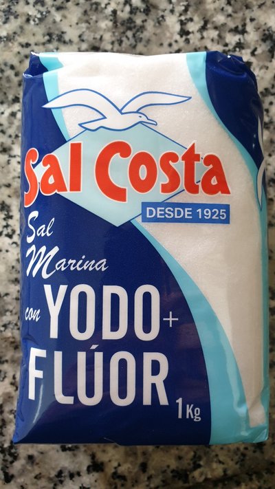 Sal marina con yodo y flúor