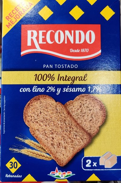 Pan integral tostado con semillas Pan integral tostado con semillas