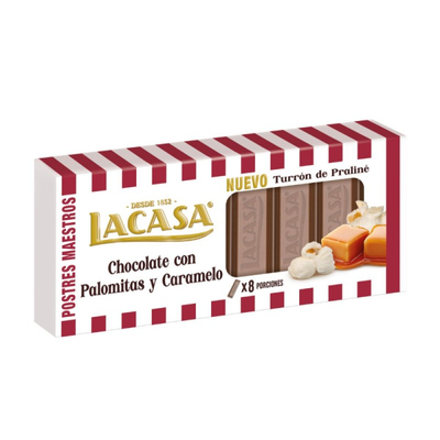 Lacasa Turrón De Chocolate Con Palomitas Y Caramelo 200g Lacasa Turrón De Chocolate Con Palomitas Y Caramelo 200g