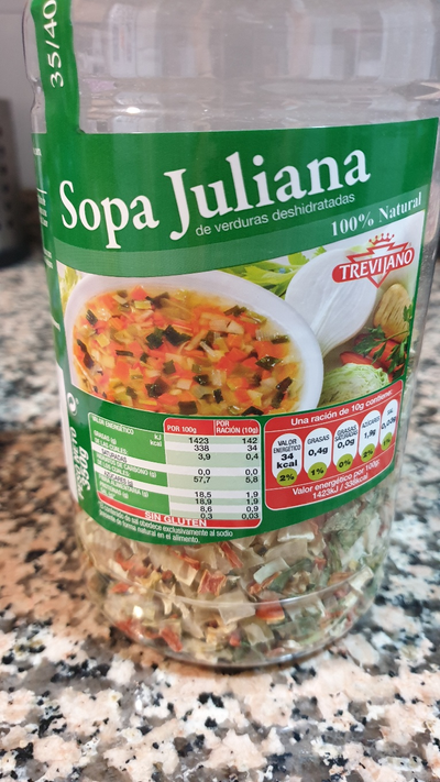 Sopa juliana de verduras deshidratadas Sopa juliana de verduras deshidratadas