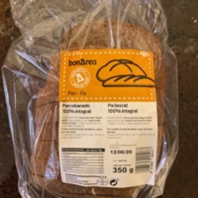 Pan rebanado 100% integral Pan rebanado 100% integral