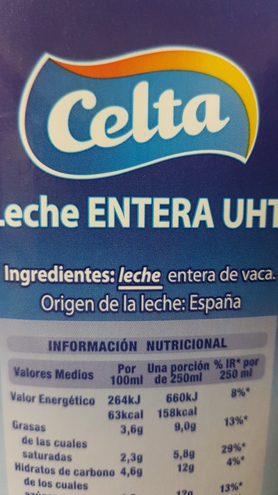Leche entera UHT Leche entera UHT