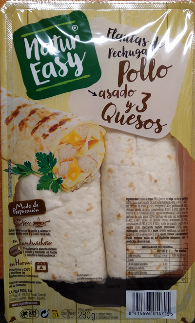 Flautas de pechuga de pollo asado y 3 quesos Flautas de pechuga de pollo asado y 3 quesos
