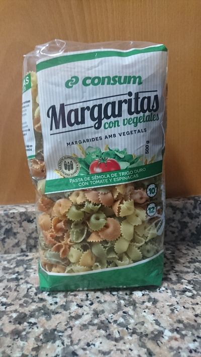 Pasta margaritas con vegetales Pasta margaritas con vegetales