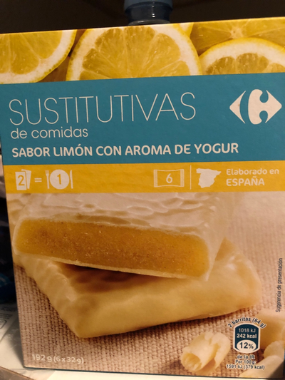 Barritas sustitutivas sabor limón Barritas sustitutivas sabor limón