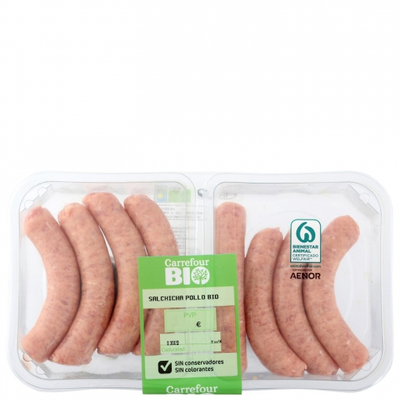 Salchichas De Pollo Ecológica Carrefour Bio 300 G Salchichas De Pollo Ecológica Carrefour Bio 300 G