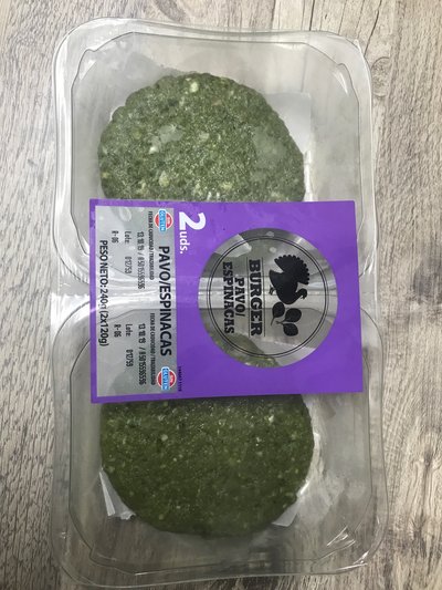Hamburguesa de pavo y espinacas Hamburguesa de pavo y espinacas