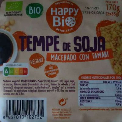 Tempe de soja macerado en tamari Tempe de soja macerado en tamari