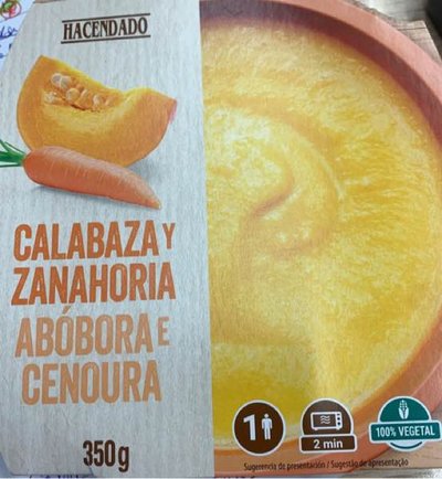 Crema de calabaza y zanahoria