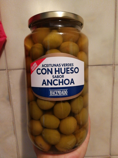 Aceitunas verdes sabor anchoa Aceitunas verdes sabor anchoa