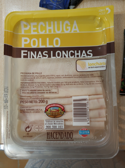 Pechuga de pollo finas lonchas Pechuga de pollo finas lonchas