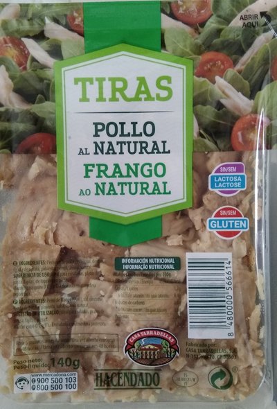 Tiras de pollo al natural Tiras de pollo al natural