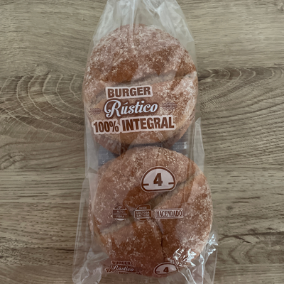 Pan hamburguesa rústico 100% integral Pan hamburguesa rústico 100% integral