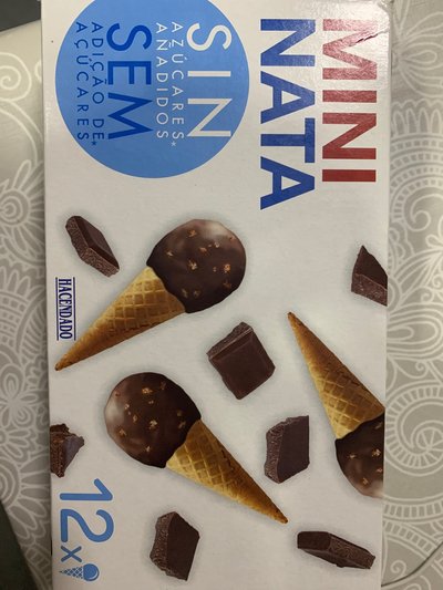 Mini conos de nata sin azúcar Mini conos de nata sin azúcar