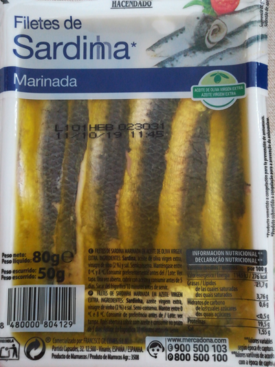 Filetes de sardina marinada Filetes de sardina marinada