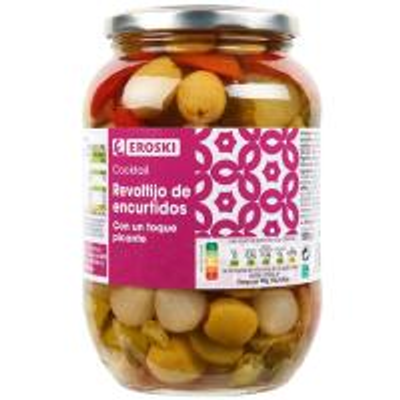 Revoltijo De Encurtidos Picante Eroski, Frasco 500 G Revoltijo De Encurtidos Picante Eroski, Frasco 500 G