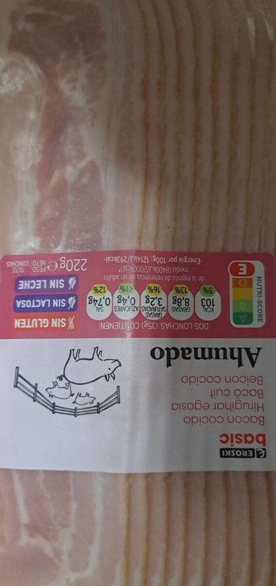 Bacon Cocido Ahumado 220g Eroski Bacon Cocido Ahumado 220g Eroski