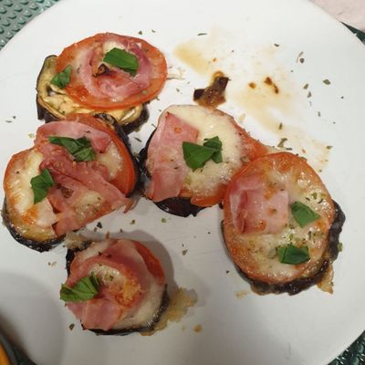 Mini pizza de berenjena