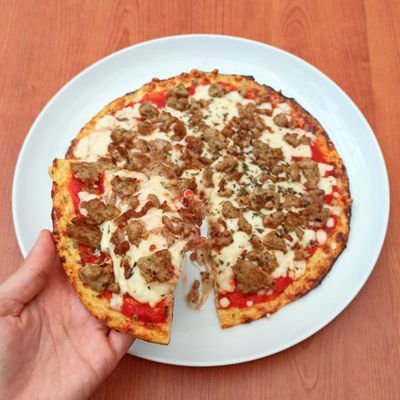 Pizza con base de coliflor