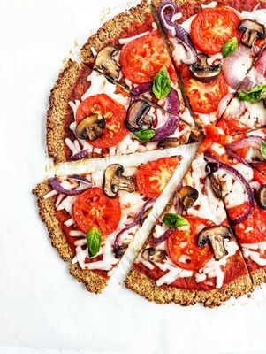 Masa de pizza sin harina, 100% vegana y sin gluten 