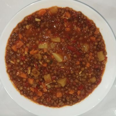 Potaje de lentejas con verduras