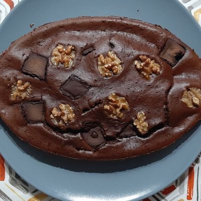 Brownie de chocolate y plátano 