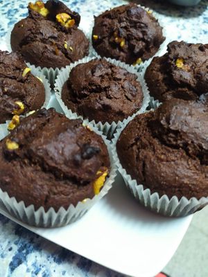 Muffins de cacao realfooder sin huevo