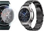 4KOM BRANSOLETA STAINLESS STEEL PASEK SAMSUNG GEAR S3 / WATCH 46MM + SZKŁO CZARNY