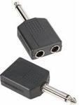 Adam Hall Connectors 7547 - Adapter typu Y 2 x jack mono 6,3 mm żeński na jack mono 6,3 mm męski