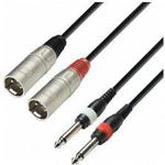 Adam Hall K3 Tmp 0100 Kabel Audio 2Xxlr Męski Na 2X63 Mm Mono Jack Męski 1 M