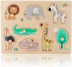Adam Toys Drewniane Puzzle Z Uchwytami Układanka Zwierzęta Safari
