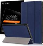 Alogy Etui Book Cover do Lenovo Tab M10 10.1 TB-X505 F/L Granatowe + Szkło