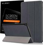 Alogy Etui Book Cover do Lenovo Tab M10 10.1 TB-X505 F/L Szare + Szkło