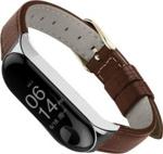 Alogy Pasek skóra leather band do Xiaomi Mi Band 3/4 Ciemny brąz