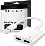 ALOGY PRZEJŚCIÓWKA ADAPTER 2W1 ALOGY 2X LIGHTNING IPHONE AUDIO BIAŁY (46842UNIW)