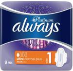 Always Podpaski ze skrzydełkami Platinum Ultra Normal+ 8 sztuk