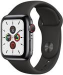 Apple Watch 5 Cellular Koperta 44mm Gwiezdna Czerń ze Stali Nierdzewnej z Paskiem Sportowym Czarny