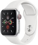 Apple Watch 5 Cellular Koperta 44mm Srebrna z Aluminium z Paskiem Sportowym Biały