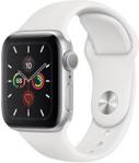 Apple Watch 5 Koperta 40mm Srebrna z Aluminium z Paskiem Sportowym Biały