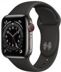 Apple Watch 6 Cellular Koperta 40mm Grafitowa ze Stali Nierdzewnej z Paskiem sportowym Czarnym (M06X3WBA)