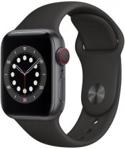 Apple Watch 6 Cellular Koperta 40mm Gwiezdna Szarość z Aluminium z Paskiem sportowym Czarnym (M06P3WBA)