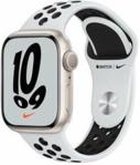 Apple Watch Nike Series 7 Koperta 41 mm z aluminium w kolorze księżycowej poświaty (MKN33WB/A) z paskiem sportowym Nike w kolorze platyny