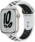 Apple Watch Nike Series 7 Koperta 45 mm z aluminium w kolorze księżycowej poświaty z paskiem sportowym Nike w kolorze platyny (MKNA3WB/A)