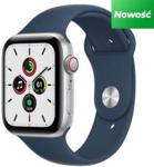 Apple Watch SE Cellular Koperata 44mm Srebrna z Aluminium Z Opaską Sportową Błękitna Toń (MKRY3WBA)