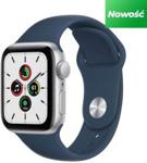 Apple Watch SE Koperta 40mm Srebrna Z Aluminium Z Opaską Sportową Błękitna Toń (MKNY3WBA)